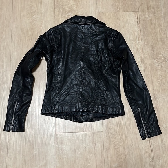 MADEWELL Washed Leather Motorcycle Jacket, BLACK SIZE XS - Picture 6 of 11